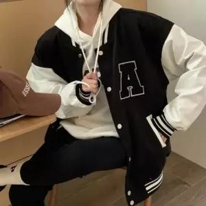 친절한탄씨 여성 오버핏 기모 자수 야구점퍼 1P 겨울 데일리 자켓 아구점퍼 오버핏야구점퍼