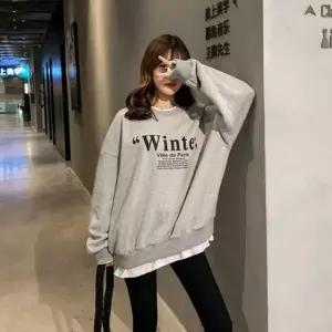 학생 맨투맨티 긴팔 커플 오버핏 레터링 빅사이즈 티