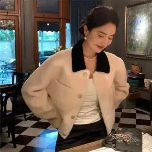 [하프클럽/]여성 화이트 하프 코트 겨울 숏 재킷 초겨울 아우터 가을 데일리