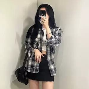 오버핏 기본 체크 긴팔 남방 셔츠 난방 남녀공용 여성체크셔츠 체크셔츠 체크남방