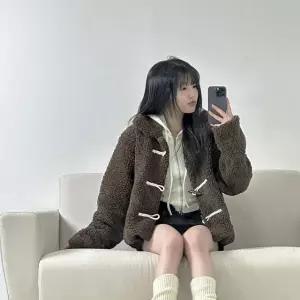 고품질 오버핏 양털 뽀글이 누빔 숏 크롭 떡볶이코트 뽀글이자켓 양털자켓 (WD87CB8)
