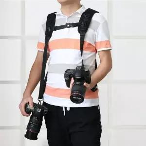 DSLR 카메라 듀얼 퀵 스트랩 더블 숄더 슬링 조끼 벨트 어깨스트랩 (W4BF71C)