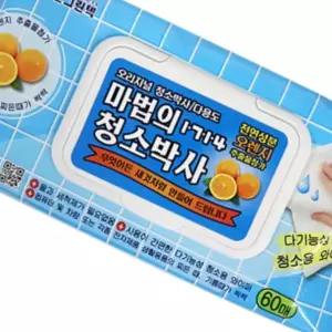60매 청소 걸레 행주 청소박사 물티슈 찌든때 기름때 세정티슈 크리너 클리너
