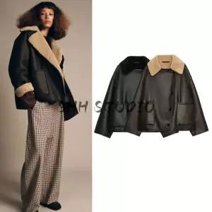 무스탕 코트 자라 I3548/241/087M ZARA 양면 ZW 점퍼 무스탕재킷 컬렉션