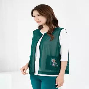 [모슬린]엄마옷 조끼 망 오픈 라운드 605FGH034 마담중년여성빅사이즈50대60대