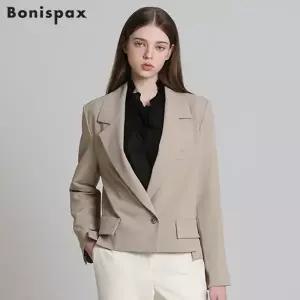 [보니스팍스(Bonispax)] 싱글 크롭 숏 자켓 (택가격: 239000원)