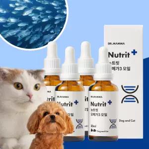 닥터맘마 반려묘 애견 종합 관절영양제 오메가3 오일 면역력 구내염 관리 30ml X 4개