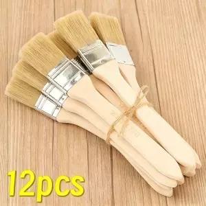 124Pcs 페인트 브러쉬 세트 벽 가구용 나무 손잡이 홈 페인팅 스테인 바니쉬 젯소 청소 도구