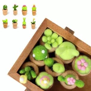 양모 펠트 다육이 선인장 세트 초보자용/DIY/인형/니들/만들기/키트/패키지/수공예/핸드메이드