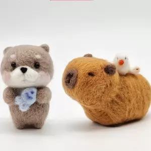 양모 펠트 만들기/팰트/인형/니들/DIY/세트/동물/키트/패키지/핸드메이드/공예/미술/학교/방과후/수공예