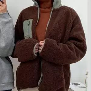 크롭바람막이 양면 뽀글이 집업 점퍼 여자 캐주얼 아우터 오버핏