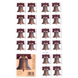 USPS, 리버티 벨 100 우표 영원히 발행 (20권 5권)