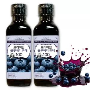 블루베리 퓨레 100% 고함량 안토시아닌 착즙 주스 퓨레 250ml x2병
