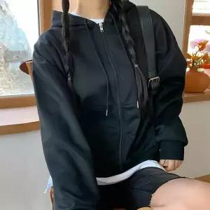 [하프클럽/옷자락]여자 심플 간절기 캐주얼 캥거루 후드 집업