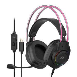 맥스틸 MO-GH300U USB 게이밍 헤드셋 RGB LED 라이트 헤드폰 7.1CH 데스크탑 컴퓨터 노트북 PC방 게임