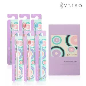 VLISO 브리소 마이크로와이드 토탈케어 6개입 부드러운 칫솔 임산부 잇몸 미세모 이중미세모