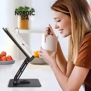 노르딕스타 360도 회전 원목독서대 높이조절 책받침대 휴대용 북스탠드