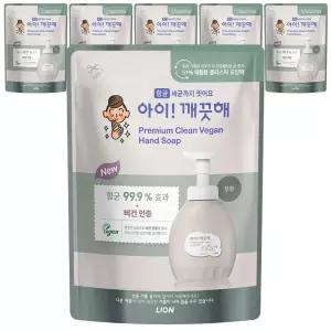 아이깨끗해 프리미엄 상시비치 청결제 클린 비건 폼 핸드솝 무향 리필 400ml 6개