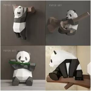 판다 동물 종이접기 3D입체 페이퍼아트 DIY 벽걸이 인테리어 소품 5종