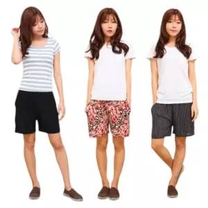 여름 3부 아이스 반바지 몸빼 고무줄 밴딩 팬츠 속바지 (WFJ1IJ4)