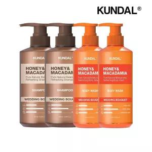 쿤달 네이처 샴푸 웨딩부케 500ml x2개+바디워시 웨딩부케 500ml x2개