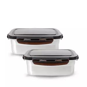 1+1 스텐 밀폐용기 직사각 900ml 반찬통 보관용기 2258461 J