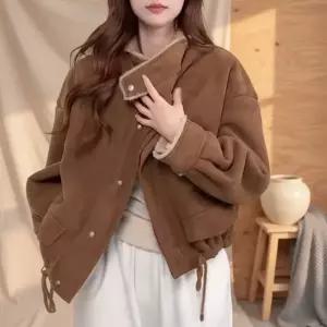 [하프클럽/옷자락]여성 데일리 포근한 오버사이즈 숏무스탕 자켓
