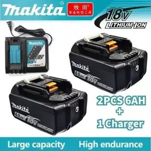 마끼다배터리 호환 마키타 배터리 6Ah/5Ah 18V BL1830B BL1850B BL1850 BL1840 BL1860 BL1815 교체용 리튬