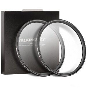 워킹웨이 46mm 화이트 미스트 확산 필터 세트소프트 1 및 2 소프트 포커스 몽환적 안개 효과 렌즈 2개 비디오용 디퓨저 / 브이로그 초상화 초슬림 프레임 광학 유리 비네팅 금지