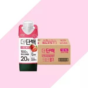 빙그레 더단백 드링크 단백질음료 딸기, 250ml, 18개
