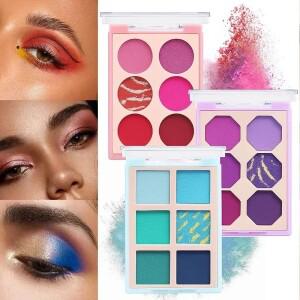 6컬러 아이 섀도우 9 진주 빛 매트 글리터 팔레트 오랫동안 지속되는 쉬머 메이크업 뷰티