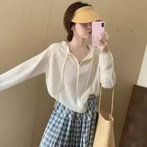 살랑 에어리 시스루 슬러브 썸머 후드 집업 에어컨 햇빛 자외선 아우터
