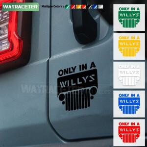 Jeep Wrangler JK JL TJ YJ CJ Gladiator JT 용 Willys 그래픽 데칼 창 펜더 트렁크 스티커의 반사 비닐