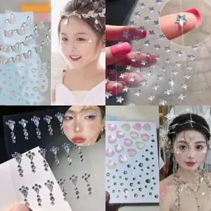 페이스멀티아트스티커 쥬얼리 뷰티 파츠 펄 큐빅 분장스티커 파티 파티소품 (WCA190F)