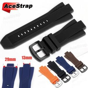 마이클 코스 팔찌용 13mmx29mm 볼록형 실리콘 시계 밴드 여성 남성용 방수 손목밴드 액세서리