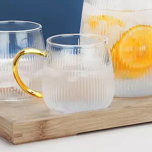 링클라인 내열 유리컵 손잡이 물잔 350ml 카페 업소용