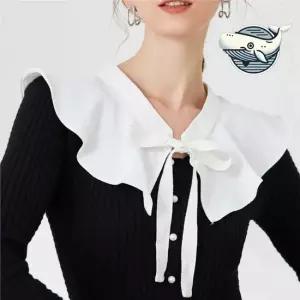 여성 레이어드 카라 모던 리본 넥 액세서리 레이스케이프 넥레이스 목레이스 목칼라