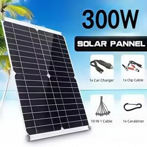 300W 휴대용 태양광 유연한 패널 키트 캠핑/야외에 적합한 100A 컨트롤러가 있는 단결정 실리콘