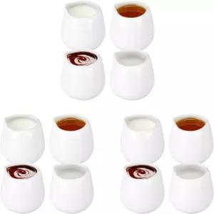 ULTECHNOVO 12개 세라믹 크리머 피처 커피 티용 미니 밀크 저그 작은 화이트 도자기 소스 컵 핸들리스 시럽