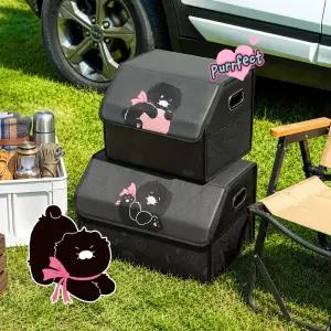 (소형+대형 SET) 카카오프렌즈 블랙춘 차량용 트렁크 보관함 대용량 접이식 트렁크 정리함