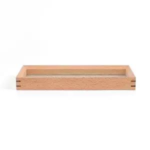 고품질 엔틱 플라워 유리트레이 30x14cm 내추럴 유리쟁반 나무쟁반 나무트레이 우드쟁반 WFOACZ0