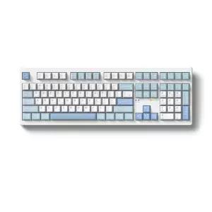 FL-ESPORTS NX108 유무선 블루투스 풀배열 기계식 키보드 스노우 블루, 저소음 갈축
