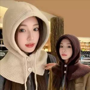 후드 여성 넥 워머 니트 여자 넥 워머 페이크 패션 후드 넥