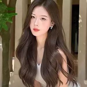 긴 웨이브 가발 여성 인조 모 가발 여자통 고열사 생머리 매쉬-WFNT3NZ