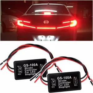 SSNNNUU 2PCS 6V-30V GS-100A LED 브레이크 라이트 플래셔 대부분의 오토바이 트럭 SUV용 프리와이어드