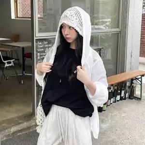 [옷자락]여자 여름 데일리 루즈핏 시스루 린넨 후드 얇은 긴팔 아우터 캐주얼 가디건