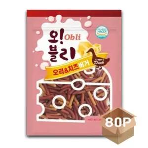 애견훈련간식 강아지 버거 간식 오리 치즈 100g 80P 훈련 보상 한입 강아지버거
