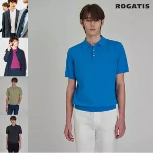 [로가디스] 코튼 혼방 레귤러핏 반팔 칼라넥 스웨터 (5종 택1)