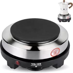 NATGAI 500W 소형 핫 플레이트 전기 휴대용 미니 모카 냄비 커피 우유 온수용 조절 가능한 단일 버너