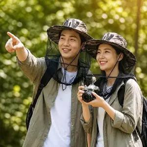 야외활동 방충망 모자 벌초용 안면 보호대 양봉 캠핑 정글모 해충 차단망-WFOC9GX